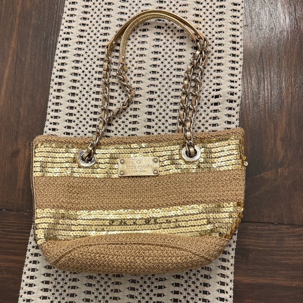 Kate Spade Gold and Tan Shoulder Bag